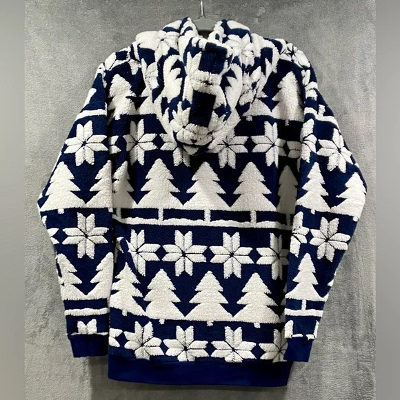 Vera Bradley Nordic Forest Fleece Sherpa Hoodie Pockets Women’s Medium NWT - Picture 5 of 9